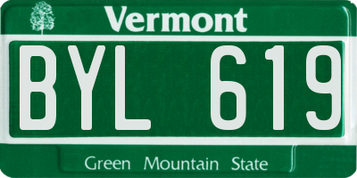 VT license plate BYL619