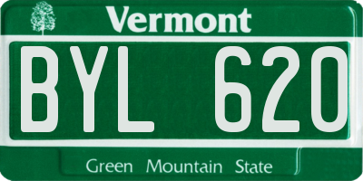 VT license plate BYL620