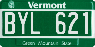 VT license plate BYL621