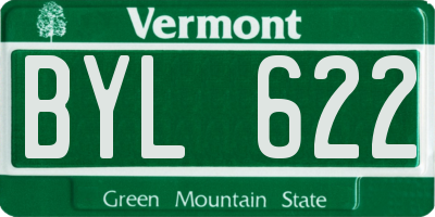 VT license plate BYL622
