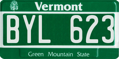 VT license plate BYL623