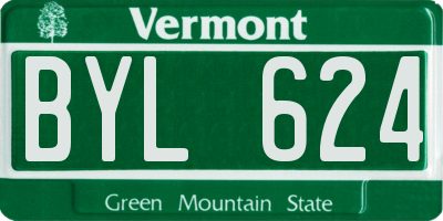 VT license plate BYL624