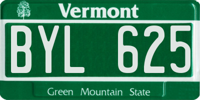 VT license plate BYL625