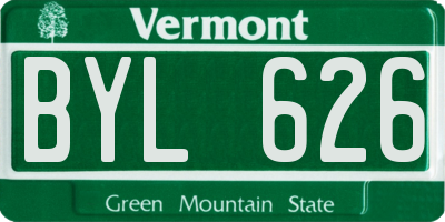 VT license plate BYL626