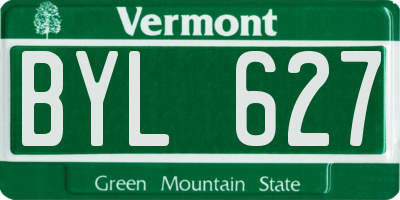 VT license plate BYL627