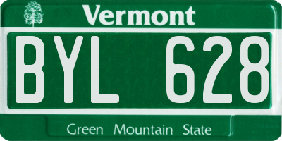 VT license plate BYL628