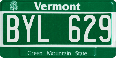 VT license plate BYL629