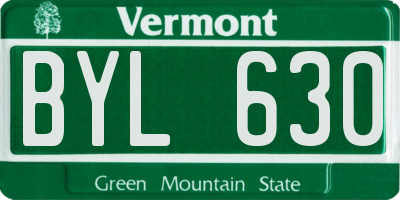 VT license plate BYL630