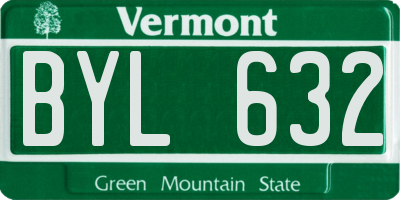 VT license plate BYL632