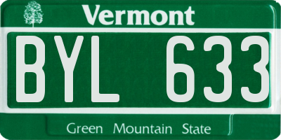 VT license plate BYL633