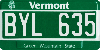 VT license plate BYL635