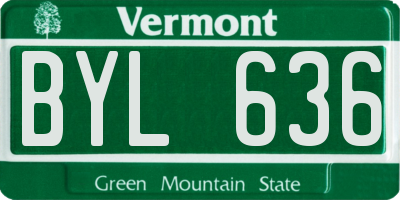 VT license plate BYL636