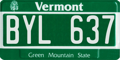 VT license plate BYL637