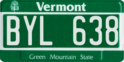 VT license plate BYL638