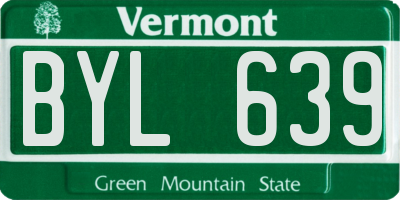 VT license plate BYL639