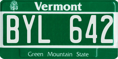 VT license plate BYL642