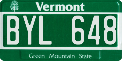 VT license plate BYL648