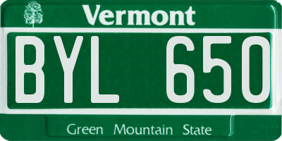 VT license plate BYL650