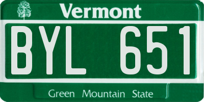 VT license plate BYL651