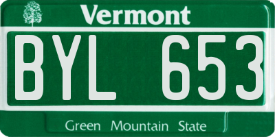 VT license plate BYL653