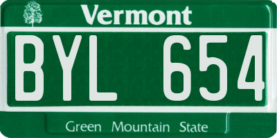 VT license plate BYL654