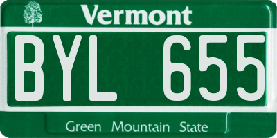 VT license plate BYL655