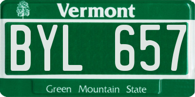 VT license plate BYL657