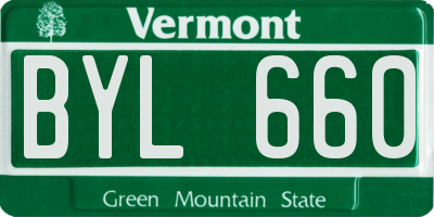 VT license plate BYL660
