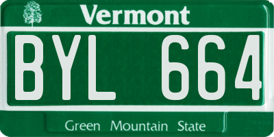VT license plate BYL664