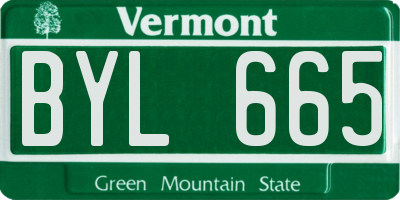 VT license plate BYL665