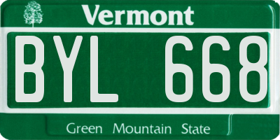 VT license plate BYL668