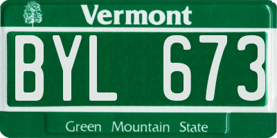 VT license plate BYL673