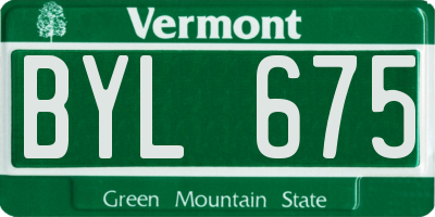 VT license plate BYL675