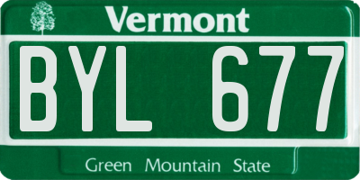VT license plate BYL677
