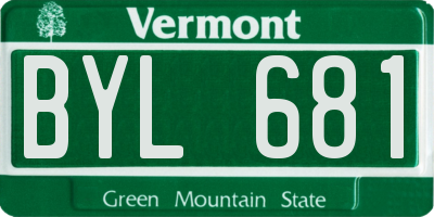 VT license plate BYL681
