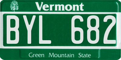 VT license plate BYL682