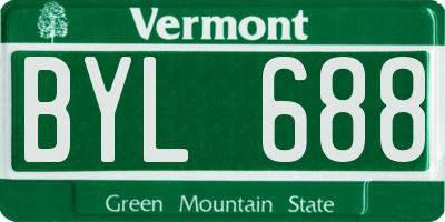 VT license plate BYL688