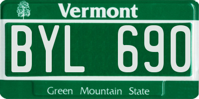 VT license plate BYL690