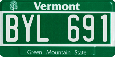 VT license plate BYL691