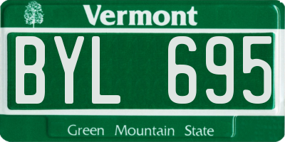 VT license plate BYL695