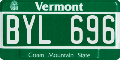 VT license plate BYL696