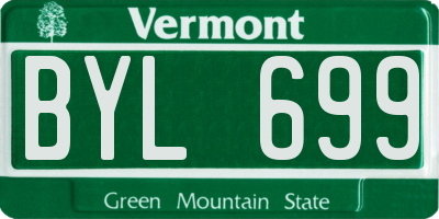 VT license plate BYL699