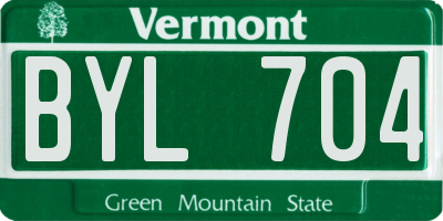 VT license plate BYL704