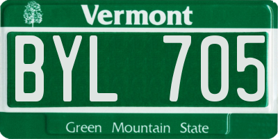 VT license plate BYL705