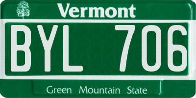 VT license plate BYL706