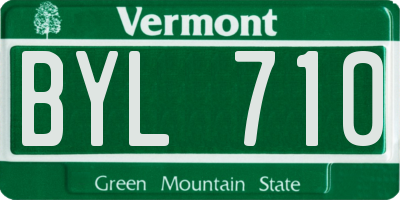 VT license plate BYL710