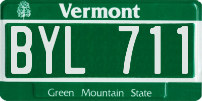 VT license plate BYL711