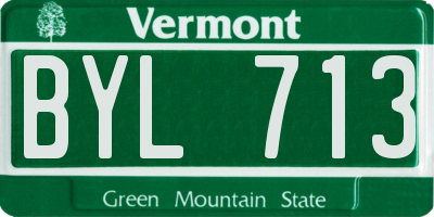 VT license plate BYL713