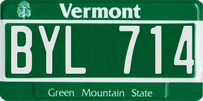 VT license plate BYL714