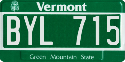 VT license plate BYL715